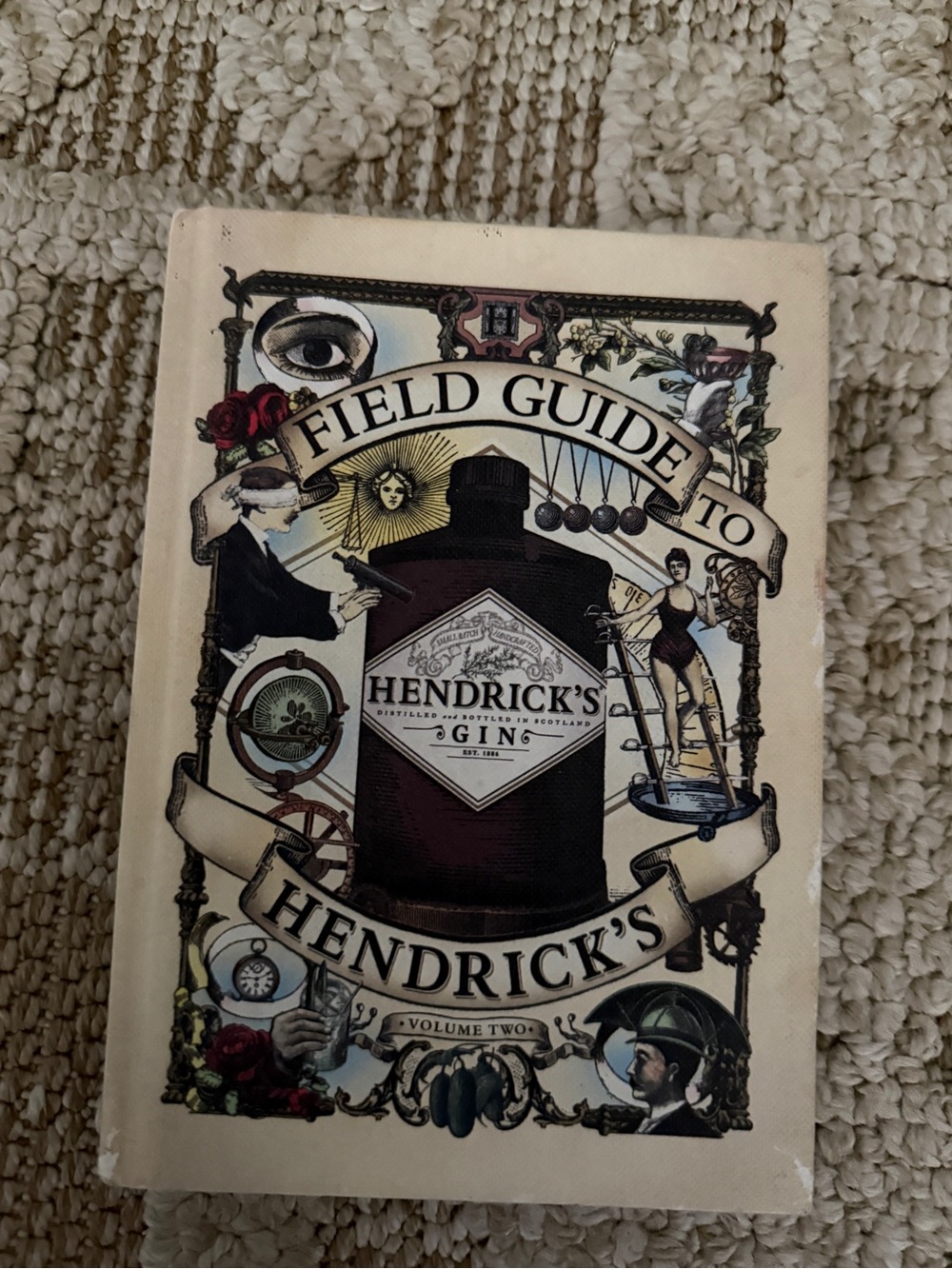 Hendrick's Gin Field Guide Vintage-Style Cover - Cream & Black